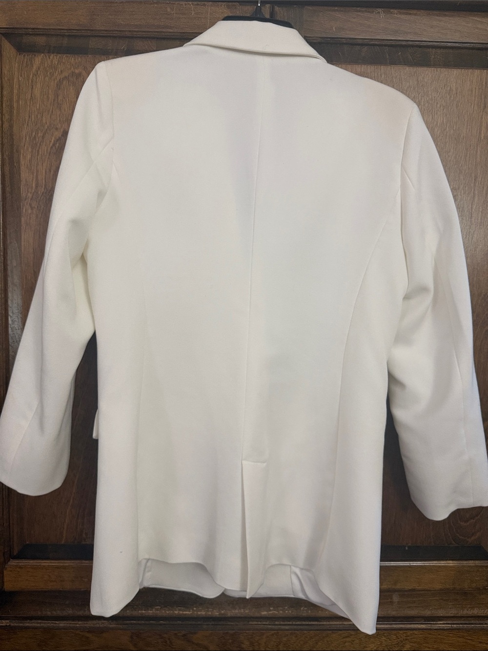 Women's Double-Breasted White Blazer Jacket - Picture 6 of 9